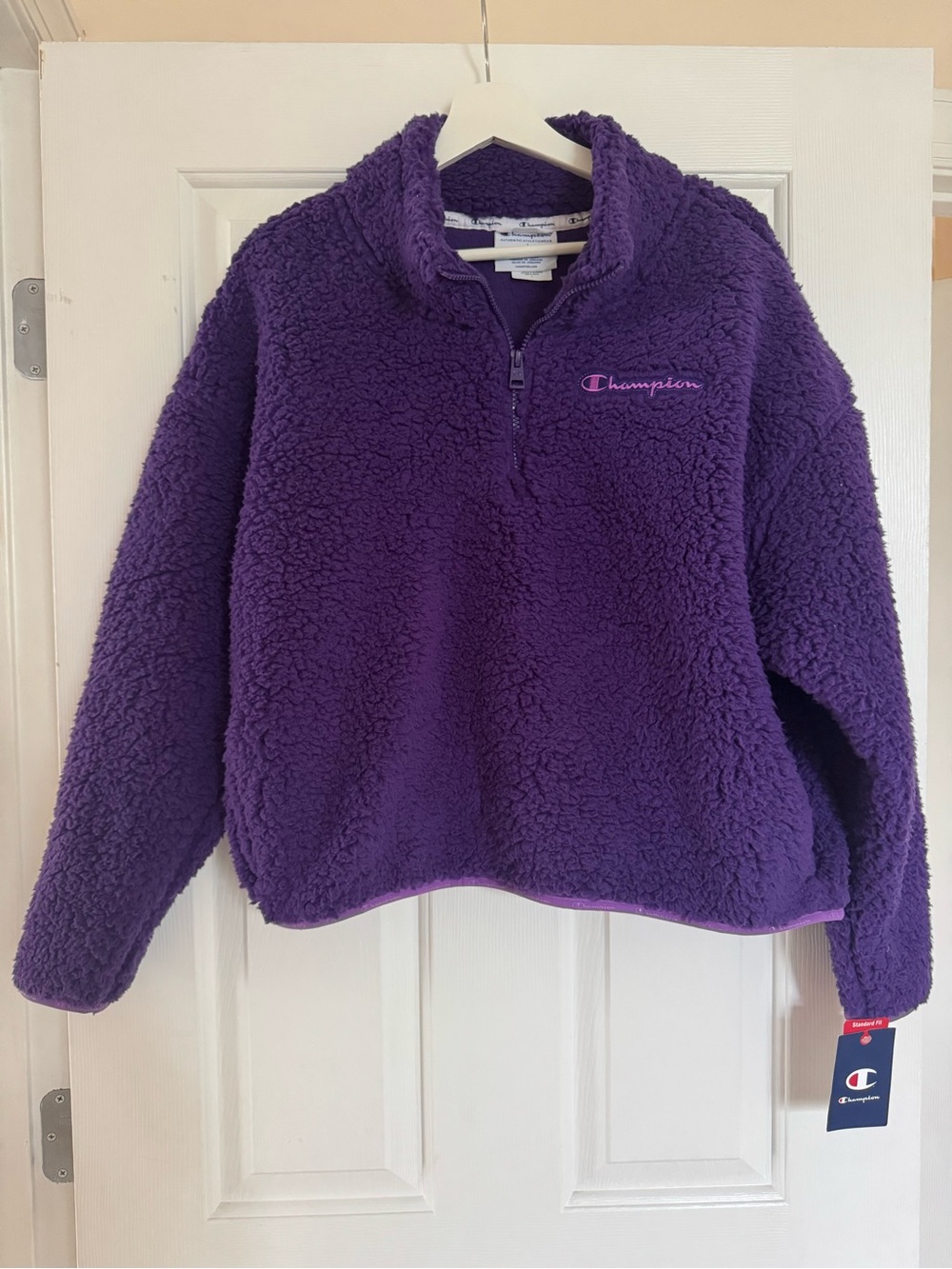 Champion Woman’s Purple Sherpa Half-Zip Pullover Jacket